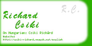 richard csiki business card