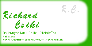 richard csiki business card